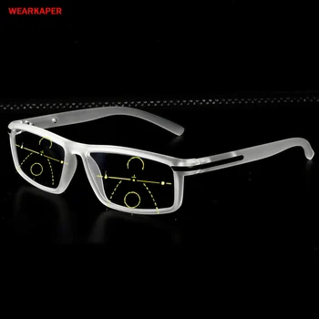WEARKAPER Квадратна дограма Прогресивно Мультифокальные очила очила За четене Мъжки Дамски Очила За четене в Близост до Далечния точка на диоптъра 1,0-4,0