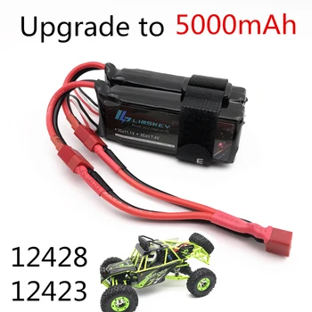 Актуализация на мощност Limskey до 7,4 На 5000 mah (2 бр. * 2500 ма 7,4 В) 40C 2 S lipo батерия T конектор за Wltoys 12428 12423 RC резервни Части за автомобили