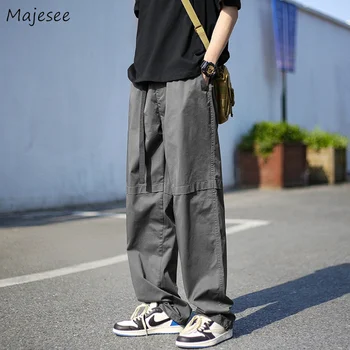 Мъжки Панталони Са Ретро Панталони Харадзюку Стилни Японски Улични Ежедневни Панталони На Широки Панталони Карго За Тийнейджъри Колеж Хип-Хоп Популярните Ежедневни