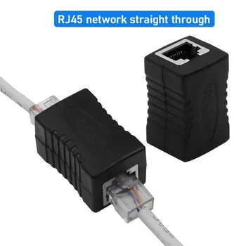 1 към 1 Мрежовия двухпроходному мини-черно мрежов порт RJ-45, Преносим Адаптер за свързване към локална Мрежа Ethernet, Удлинителю