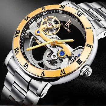 ИК Coloring Часовници Мъжки Автоматично Механични Часовници на Най-добрата Марка Луксозни Модни Часовници Със виртуален скелет на Мъжки Кухи Прозрачни Часовници