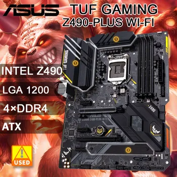 Дънна платка LGA 1200 Intel Z490 За Core i3-10100Fcpus Asus TUF GAMING Z490-PLUS, WI-FI дънна Платка 1200 DDR4 M. 2 PCI-E 3.0 ATX