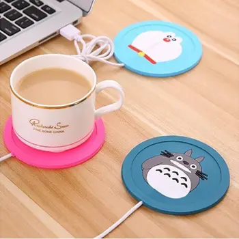 2020 най-Новата Гореща Полезна USB Топла Чаша Сладък Cartoony Нагревателен Мат Топло Полагане на Електрически Самозалепваща Поставка за Кафе, Чай
