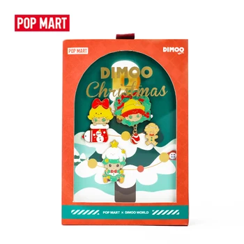 POPMART Лимитирана Серия Dimoo-Коледен Метална Икона От С Сплав, сладък слепи кутия, играчка фигурки, играчки, безплатна доставка