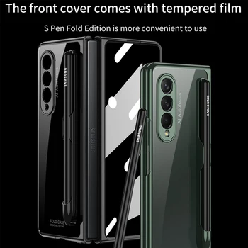 Samsung ZFold3 Калъф За Телефон Творчески Слот за Писалка W22 Прозрачен Защитен Калъф от падане за Galaxy Z Fold 3 Защитно Фолио за Екрана на НОВА