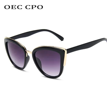 OEC CPO Vintage Слънчеви Очила С Кошачьим Око Дамски Маркови Дизайнерски Градиентные Слънчеви очила За Жени С Голям Рамки Нюанси UV400 Oculos O143