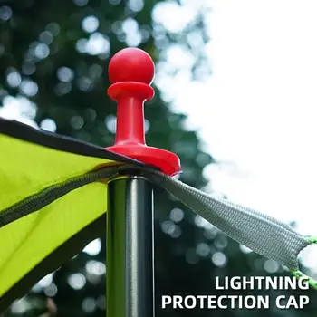 Шахматен Стил LightningProof Шапки Къмпинг Палатка Полюс Тента Прът Подкрепа Бар Защита От Гръмотевици на Кутията Шапка за Отдих