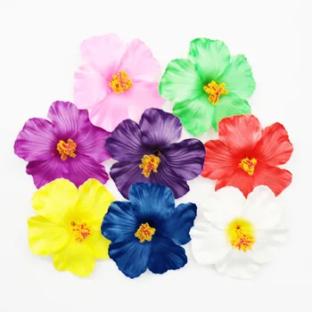 BIT.FLY 10 бр., Хавайски вечерни цветя Хибискус, Лятна парти, украси със собствените си ръце, Изкуствен PE, цвете хибискус, Хула, шапки за момичета