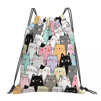 Котките Са Чудесни Чанти На Съвсем Малък Покупка На Унисекс-Водоустойчив Съхранение Да Се Организира Пакет Pocket Въженият Чанта