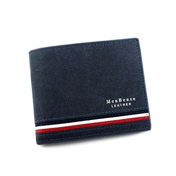 Мъжки портфейл, Модерен мъжки кратък чантата си в британския стил, клатч от изкуствена кожа с матова текстура, Мъжки портфейл за монети, държач за няколко карти