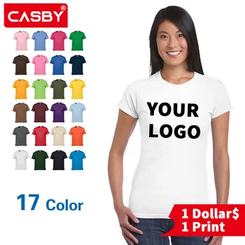 Размерът на ЕС, 17 Цвята, Дамски Ежедневни Однотонная Памучен Тениска с Къс Ръкав с Логото На Поръчка, Женска Тениска с Кръгло Деколте, Културна Рекламна Риза