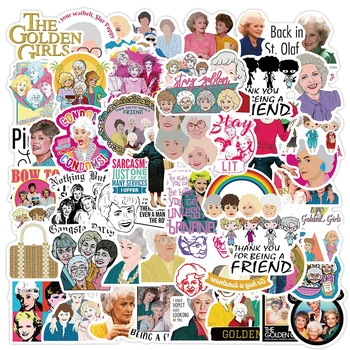 50ШТ Златни Стикери За Момичета Класическа Комедия на 80-те години на Забавен Сериал Графити Етикет На Куфар САМ Лаптоп Канцеларски материали