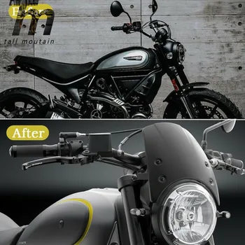 Карбоновое Мотоциклет Предното Стъкло, Защита От Вятър, Защита От Вятър За Ducati Scrambler Classic Icon 2015 2016 2017 2018 2019 Нова