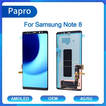 AMOLED На Samsung Galaxy Note 8 N950F N950FD OEM LCD Сензорен Дисплей Дигитайзер OLED Монтаж на Замяна с рамка Или без рамка